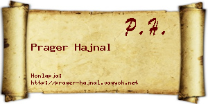 Prager Hajnal névjegykártya